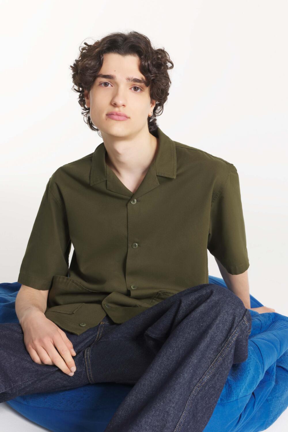 CALAO - CHEMISE BASEBALL - M, OLIVE